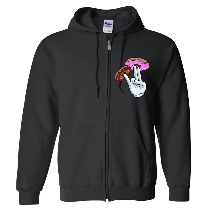 2 In The Pink 1 In The Stink I Dirty Donuts Hand Humor Full Zip Hoodie