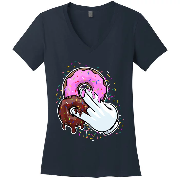 2 In The Pink 1 In The Stink Donut Sex Dirty Humor Christmas Women's V-Neck T-Shirt