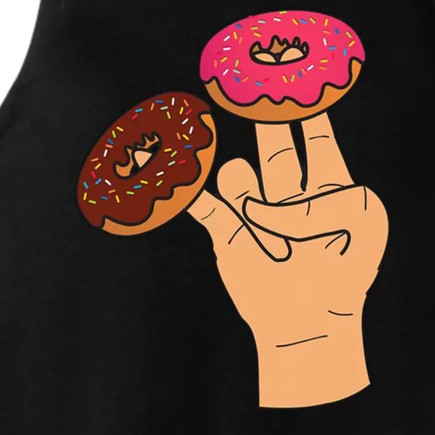 2 In The Pink 1 In The Stink Dirty Humor Donut Ladies Tri-Blend Wicking Tank