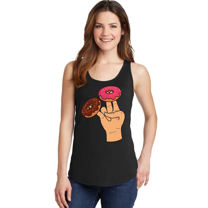 2 In The Pink 1 In The Stink Dirty Humor Donut Ladies Essential Tank