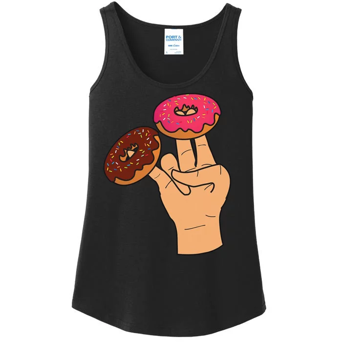 2 In The Pink 1 In The Stink Dirty Humor Donut Ladies Essential Tank