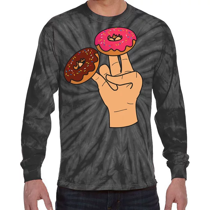 2 In The Pink 1 In The Stink Dirty Humor Donut Tie-Dye Long Sleeve Shirt