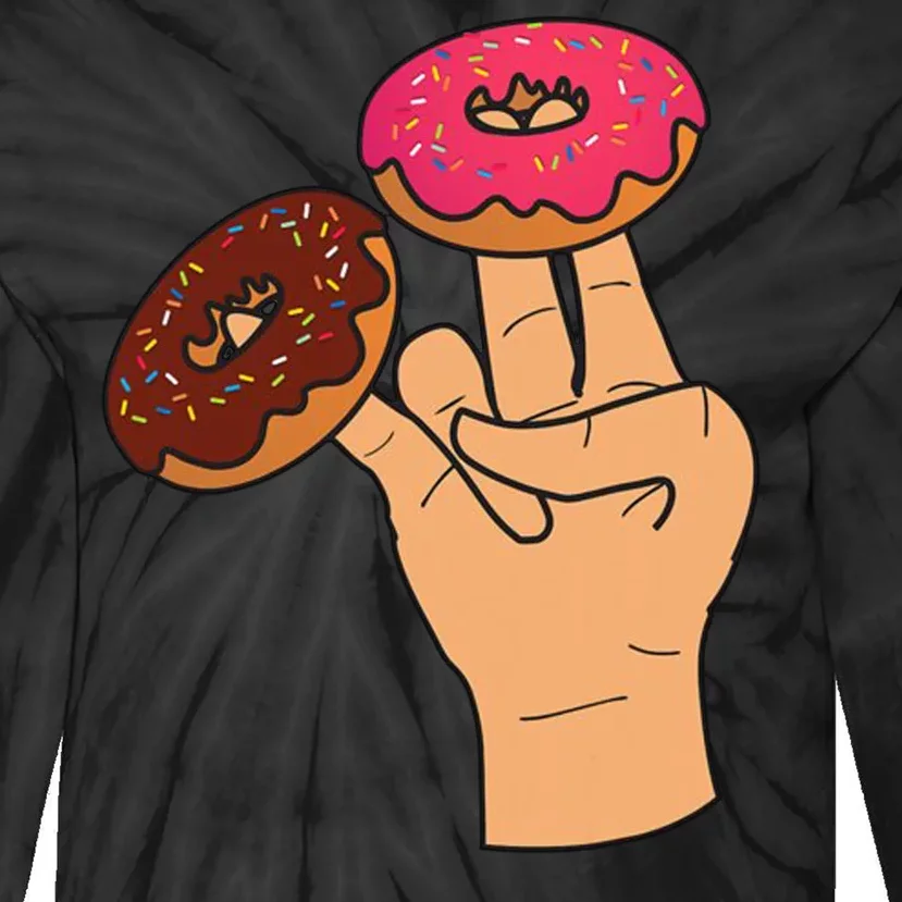 2 In The Pink 1 In The Stink Dirty Humor Donut Tie-Dye Long Sleeve Shirt