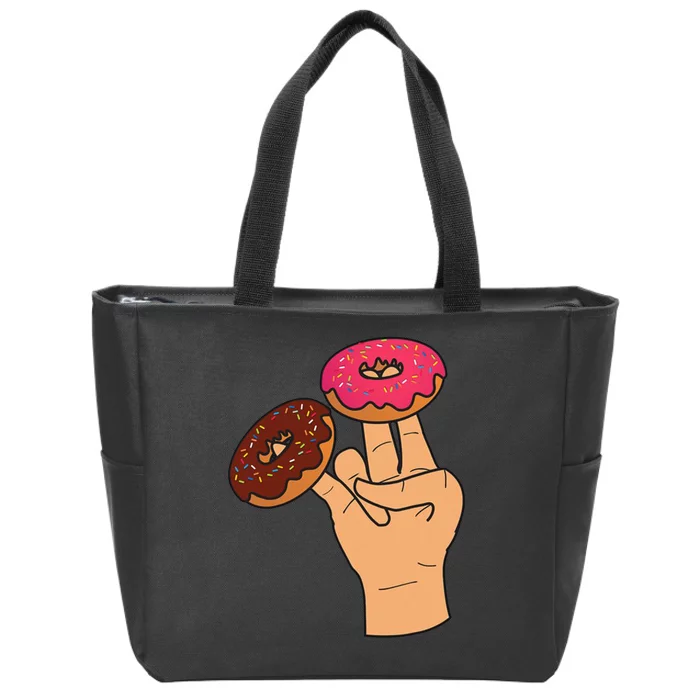 2 In The Pink 1 In The Stink Dirty Humor Donut Zip Tote Bag