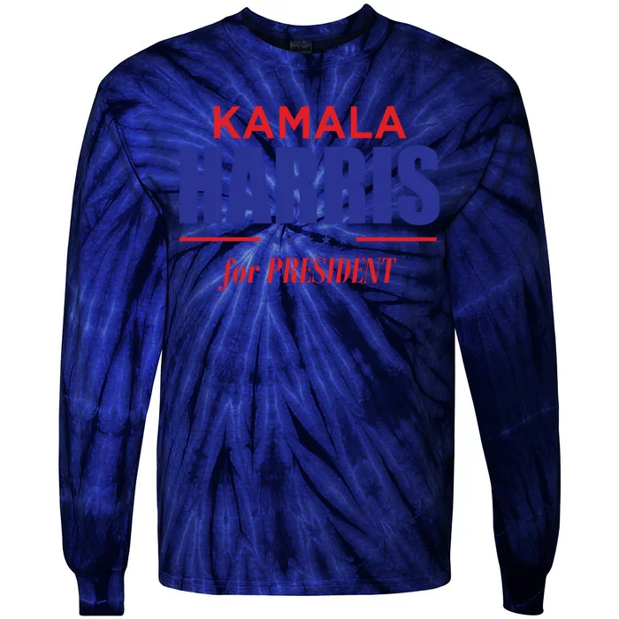 2024 Kamala Harris For President Tie-Dye Long Sleeve Shirt