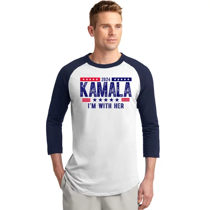 2024 Kamala Im With Her Vintage Election Baseball Sleeve Shirt