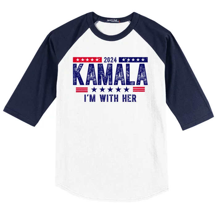 2024 Kamala Im With Her Vintage Election Baseball Sleeve Shirt