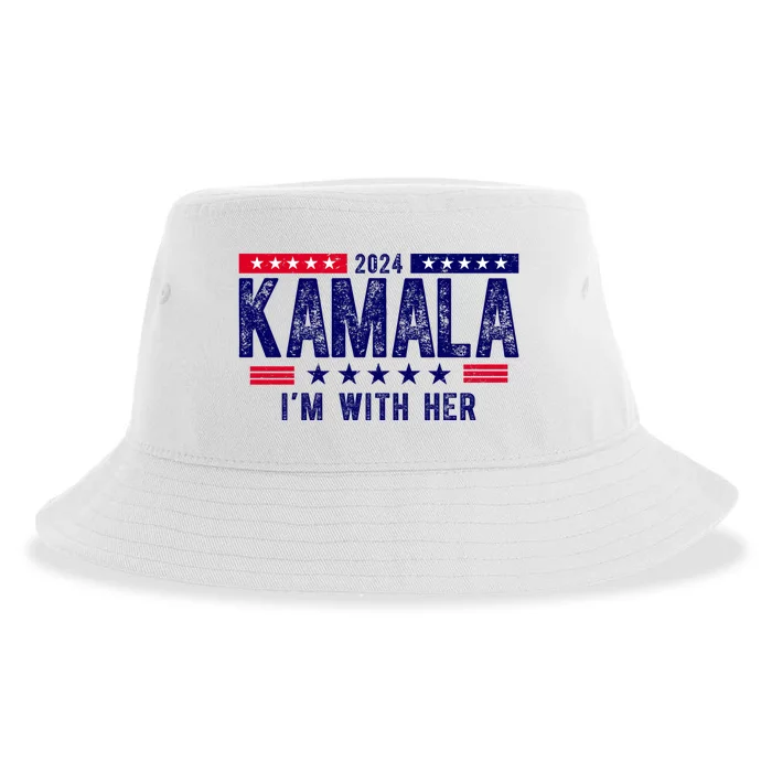 2024 Kamala Im With Her Vintage Election Sustainable Bucket Hat