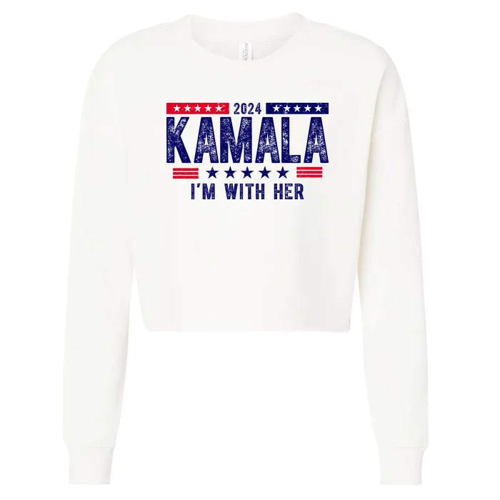 2024 Kamala Im With Her Vintage Election Cropped Pullover Crew