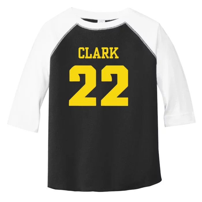 22 Lowa Clark Basketball Toddler Fine Jersey T-Shirt