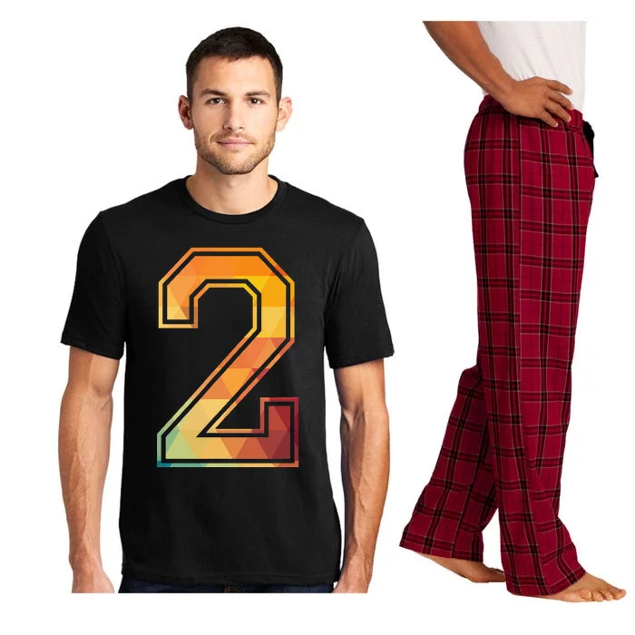 2 Lucky Number Sports Team Low Poly Year Age 2nd Birthday Pajama Set