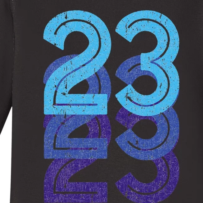 23 Lucky Number 23rd Year Birthday Age Sports Team Baby Long Sleeve Bodysuit