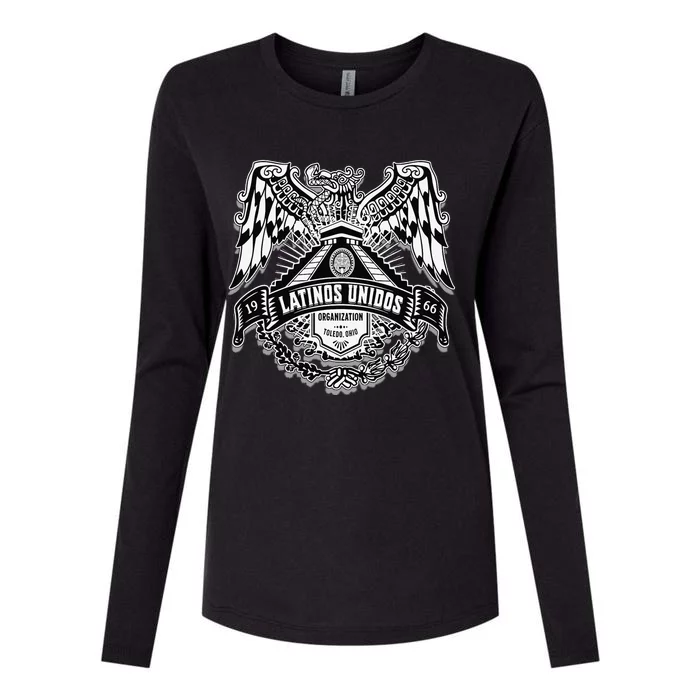 23 latinos unidos eagle temple front Womens Cotton Relaxed Long Sleeve T-Shirt