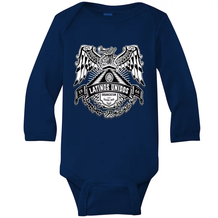 23 Latinos Unidos Eagle Temple Baby Long Sleeve Bodysuit