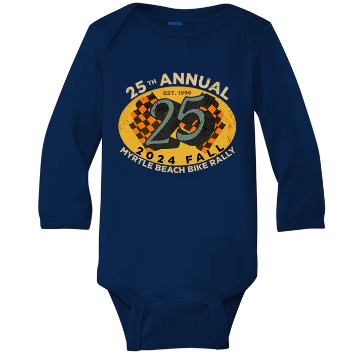 2024 Myrtle Beach Bike Rally Fall 25th Annual Baby Long Sleeve Bodysuit