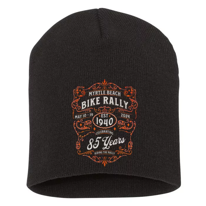 2024 Myrtle Beach Bike Rally Celebrating 85 Years Short Acrylic Beanie