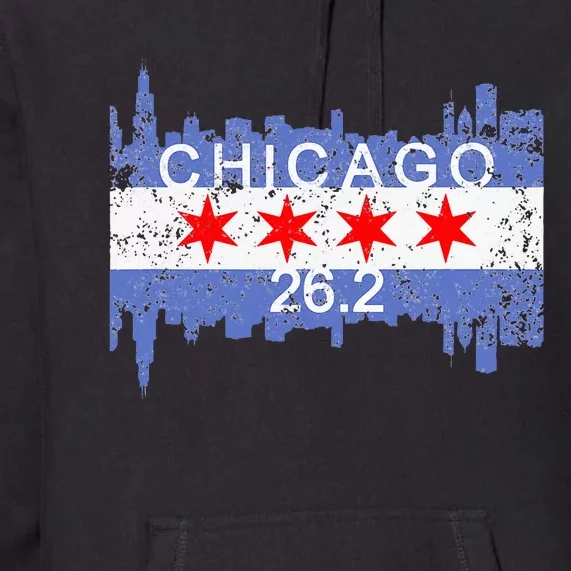 26.2 Mile Marathon Runnerchicago Running Premium Hoodie