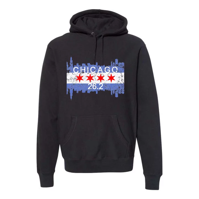 26.2 Mile Marathon Runnerchicago Running Premium Hoodie