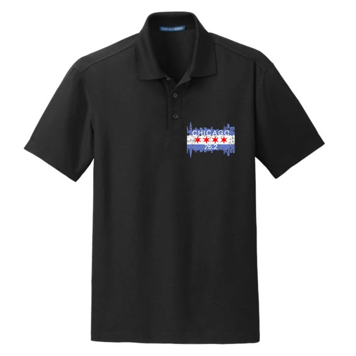 26.2 Mile Marathon Runnerchicago Running Dry Zone Grid Performance Polo