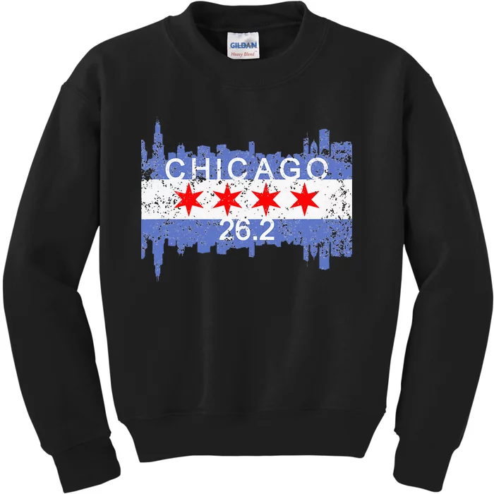 26.2 Mile Marathon Runnerchicago Running Kids Sweatshirt