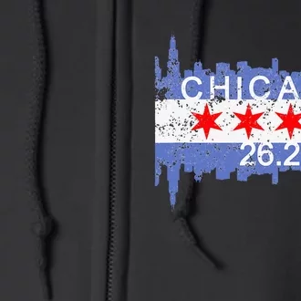 26.2 Mile Marathon Runnerchicago Running Full Zip Hoodie