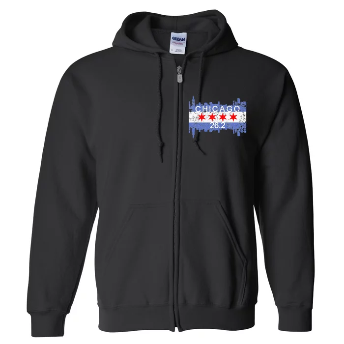 26.2 Mile Marathon Runnerchicago Running Full Zip Hoodie