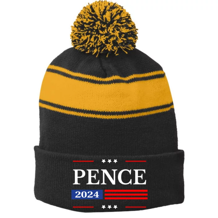 2024 Mike Pence President Stripe Pom Pom Beanie