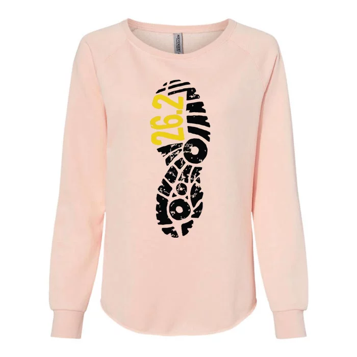 262 Marathon Runner Footprint Womens California Wash Sweatshirt