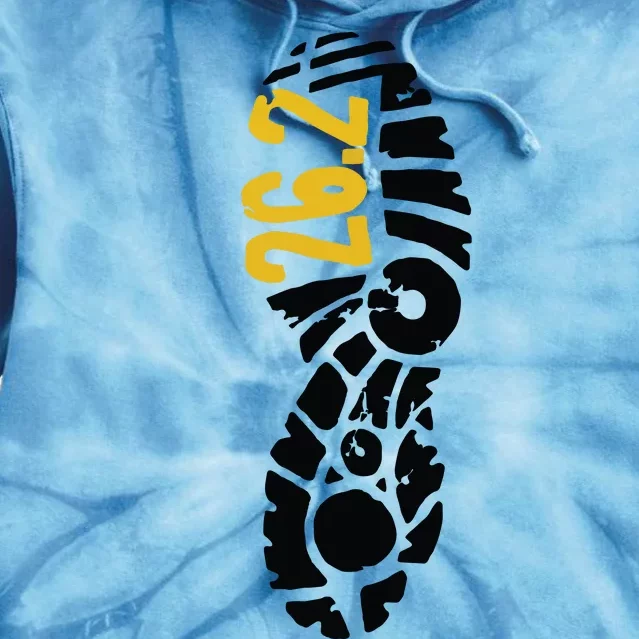 262 Marathon Runner Footprint Tie Dye Hoodie