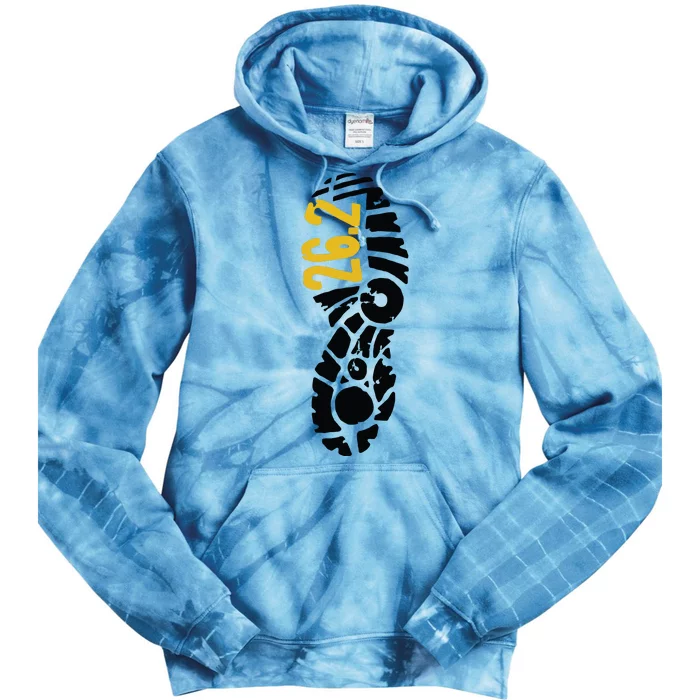 262 Marathon Runner Footprint Tie Dye Hoodie