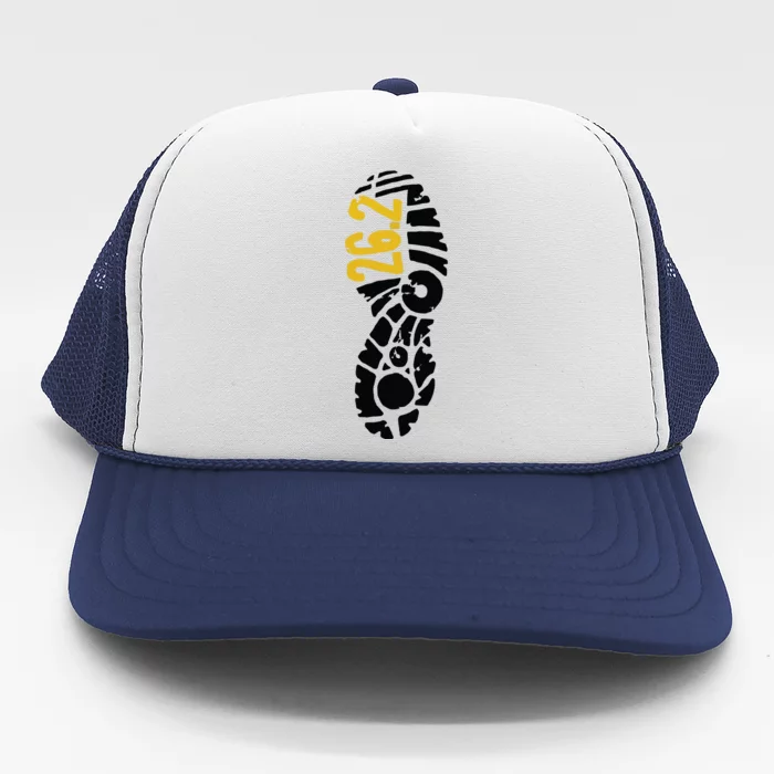 262 Marathon Runner Footprint Trucker Hat