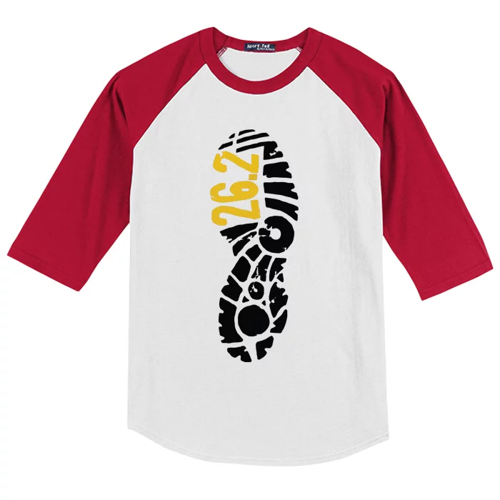 262 Marathon Runner Footprint Kids Colorblock Raglan Jersey