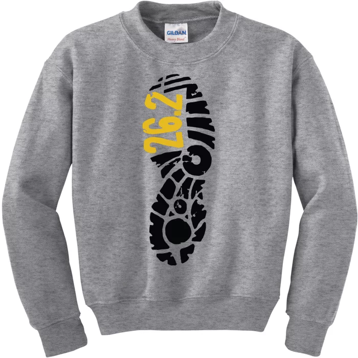 262 Marathon Runner Footprint Kids Sweatshirt