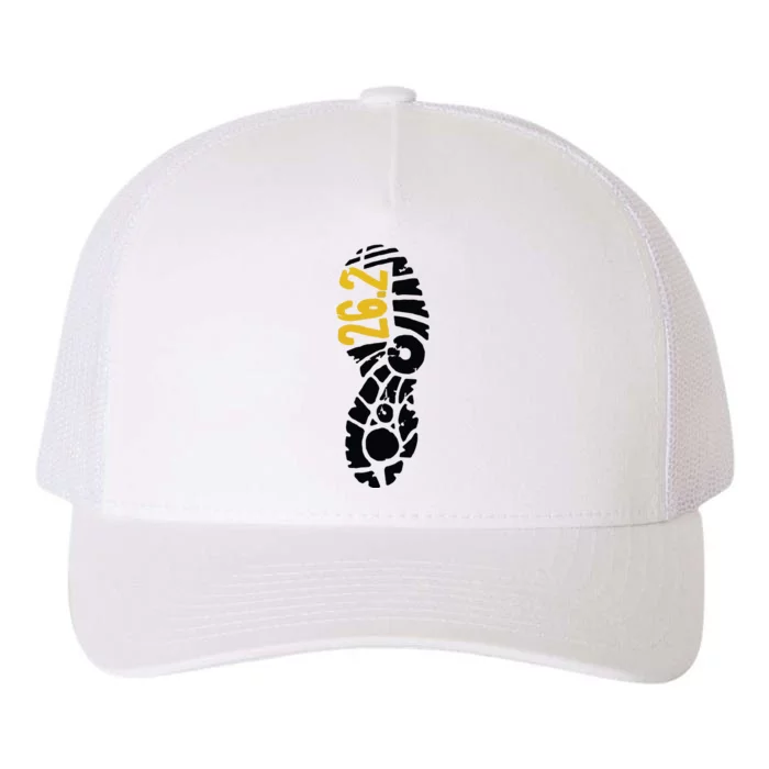 262 Marathon Runner Footprint Yupoong Adult 5-Panel Trucker Hat