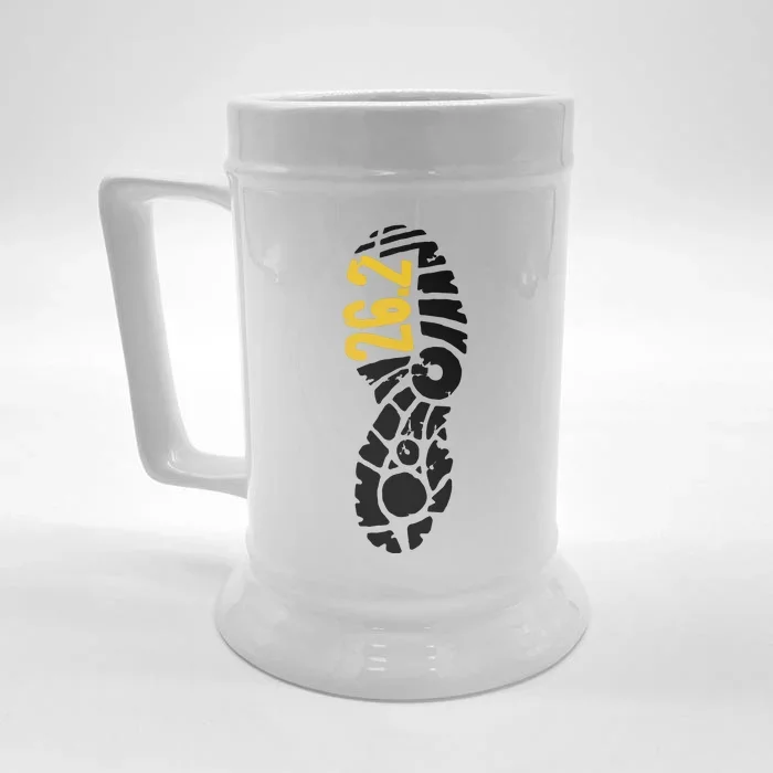 262 Marathon Runner Footprint Front & Back Beer Stein