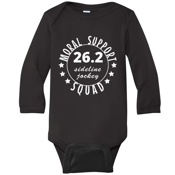 262 Moral Support Squad Funny Marathon Runner Baby Long Sleeve Bodysuit