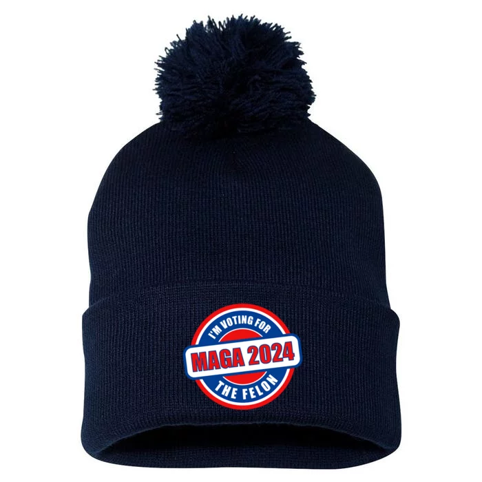 2024 Maga Trump Supporter Pom Pom 12in Knit Beanie