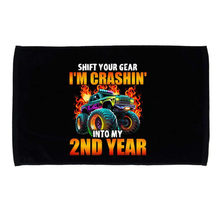 2nd Monster Truck Birthday Party Birthday Microfiber Hand Towel