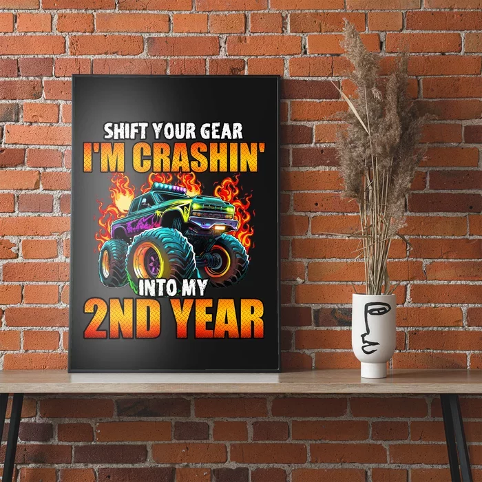 2nd Monster Truck Birthday Party Birthday Poster