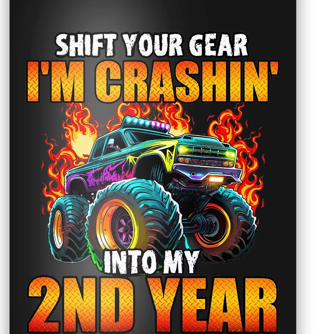 2nd Monster Truck Birthday Party Birthday Poster