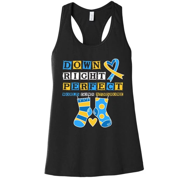 21 March World Down Syndrome Day Awareness Socks Women's Racerback Tank