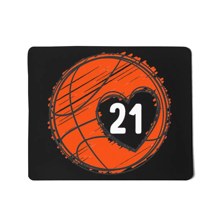 21 Number 21 Basketball Graphic Saying Ball Bball Cute Mousepad