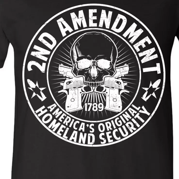 2nd Amendment America's Original Homeland Security V-Neck T-Shirt