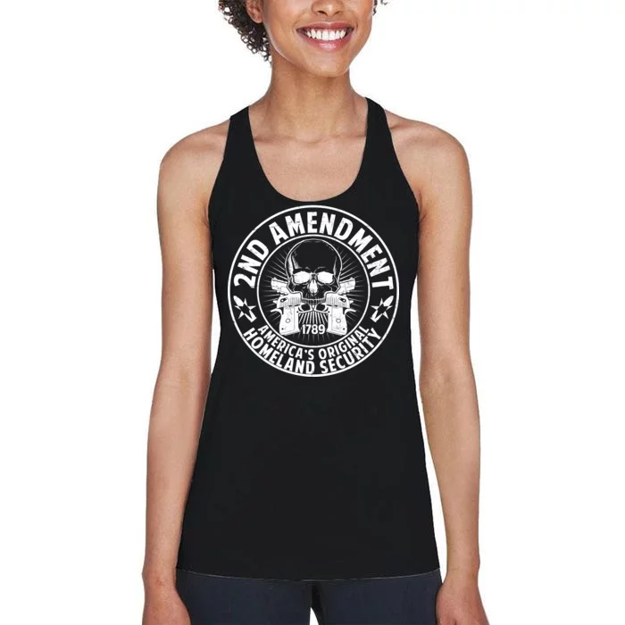 2nd Amendment America's Original Homeland Security Women's Racerback Tank