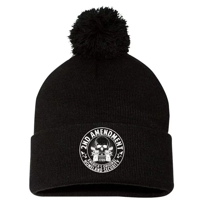 2nd Amendment America's Original Homeland Security Pom Pom 12in Knit Beanie