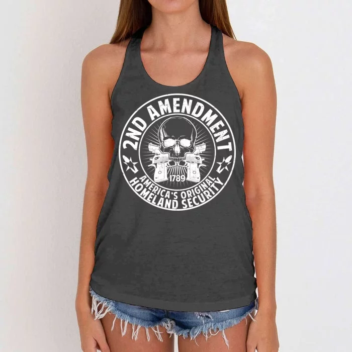 2nd Amendment America's Original Homeland Security Women's Knotted Racerback Tank