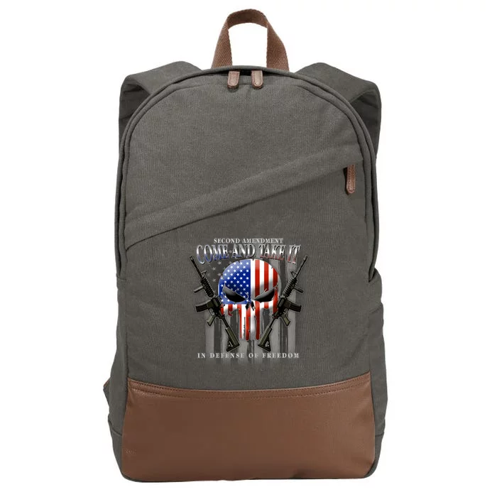 2nd Amendment Come And Take It In Defense Of Freedom Cotton Canvas Backpack