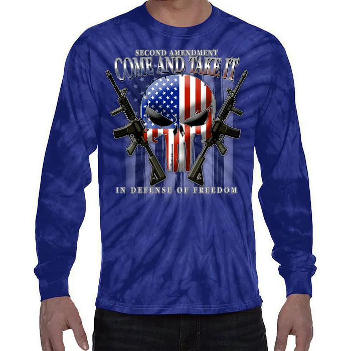 2nd Amendment Come And Take It In Defense Of Freedom Tie-Dye Long Sleeve Shirt