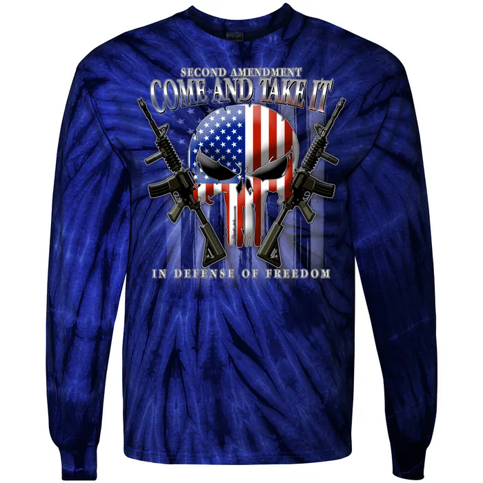 2nd Amendment Come And Take It In Defense Of Freedom Tie-Dye Long Sleeve Shirt