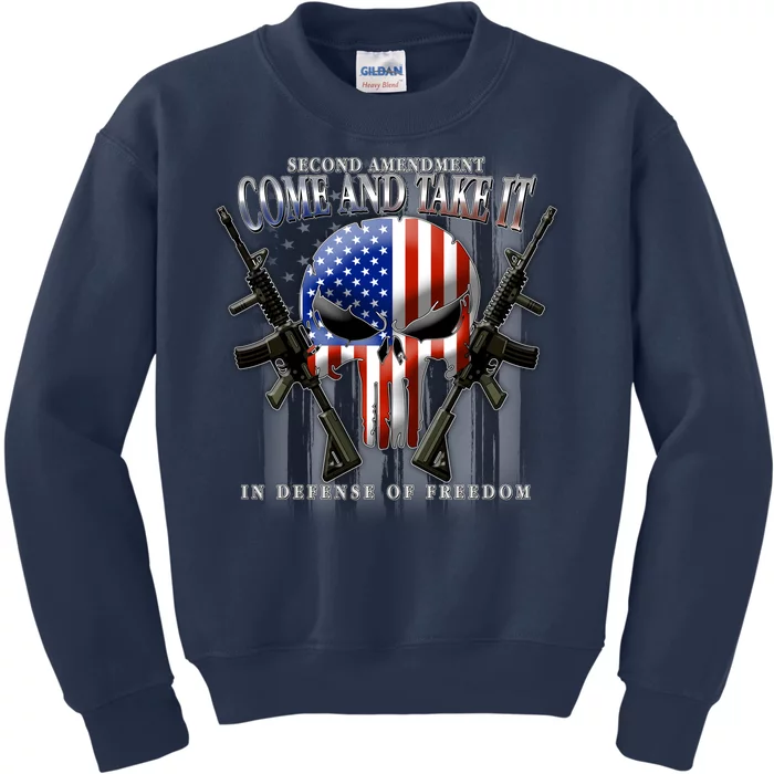 2nd Amendment Come And Take It In Defense Of Freedom Kids Sweatshirt